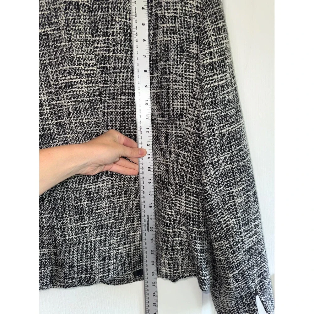 Emma James Liz Claiborne Tweed Blazer Women's 10 BlackWhiteTexturedCareer Jacket